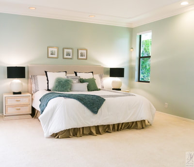 SW Sea Salt creates a soothing Master Bedroom, Vacant Staging Boca Raton Florida